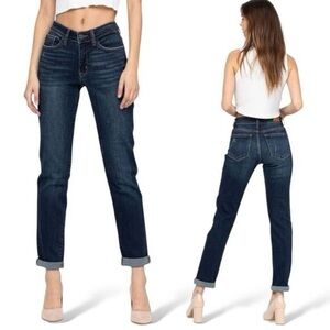 Judy Blue Tapered Slim Fit Dark Wash Jeans Womens Size 22W Distressed